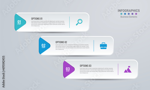 Infographics design template, business concept with 3 steps, table or options, can be used for workflow layout, diagram, annual report, web design, presentation. Creative banner, label vector.