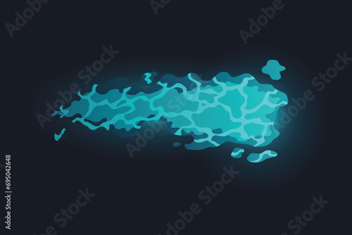 Cartoon laser gun beam. Alien combat weapon rays. Futuristic shot effect. Destructive plasma flow. Bomb blaster attack explosion. Vector game element