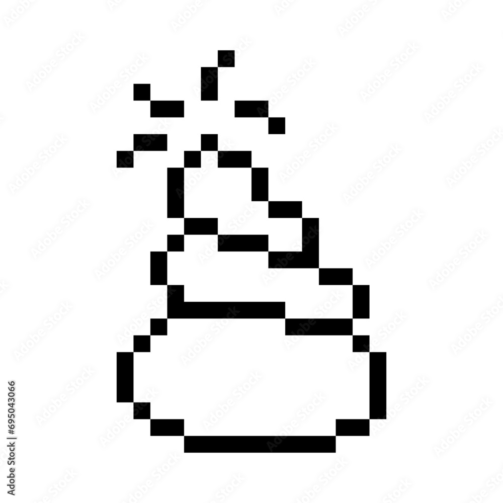 Fototapeta premium Pixel poop element. Vector illustration. 