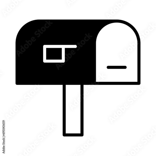 postbox solid glyph icon illustration
