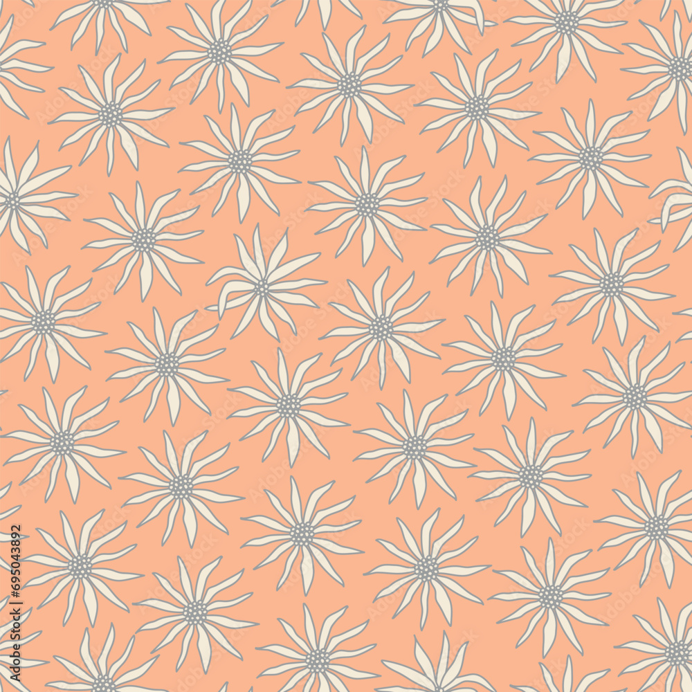 Seamless decorative elegant pattern with cute flowers. Print for textile, wallpaper, covers, surface. For fashion fabric. Retro stylization. Seamless decorative elegant pattern with cute flowers. Print for textile, wallpaper, covers, surface. For fashion fabric. Retro stylization.
