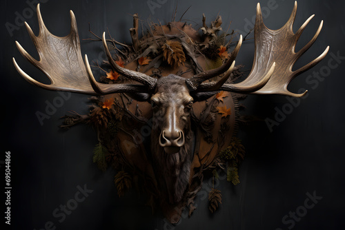 Moose head, hunting trophy, hunting, moose hunting, moose, hunter trophy © MrJeans