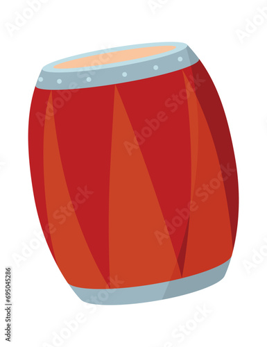 Drums and percussion vector flat illustrations isolated over white background, music instruments shop photo