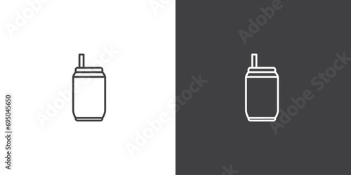 Softdrinks vector icon. Movie elements. Simple Cinema movie signs. Isolated Cinema movie on black and white background.