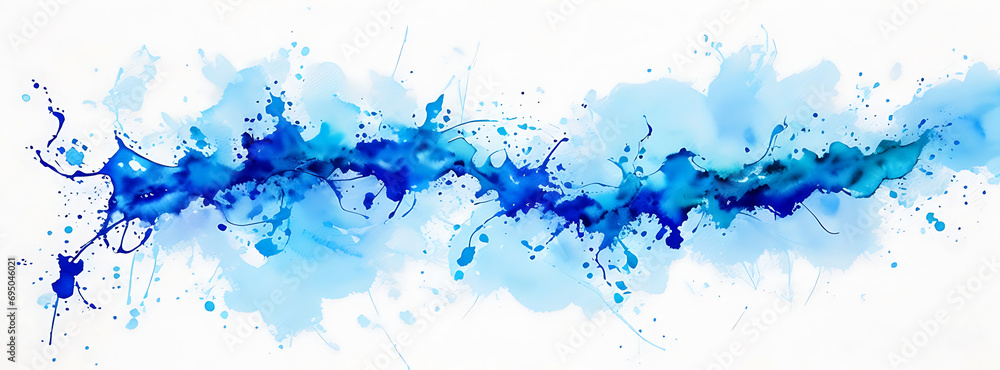 Obraz premium Abstract colorful rainbow color painting illustration watercolor splashes, Generative Ai