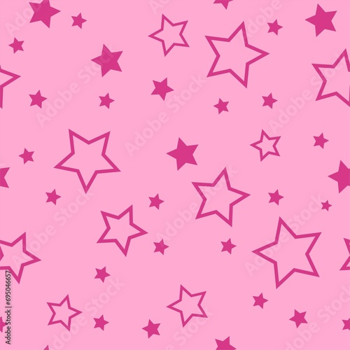 Striped pattern with a star. Pink texture Seamless stripes.  Fabric for wrapping wallpaper. Textile sample. Abstract geometric background. bright pink simple design