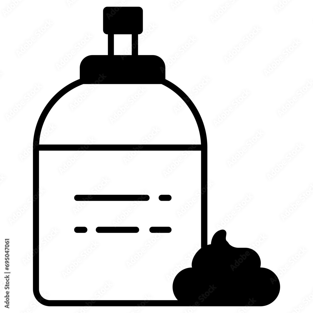 Obraz premium shaving cream solid glyph icon illustration