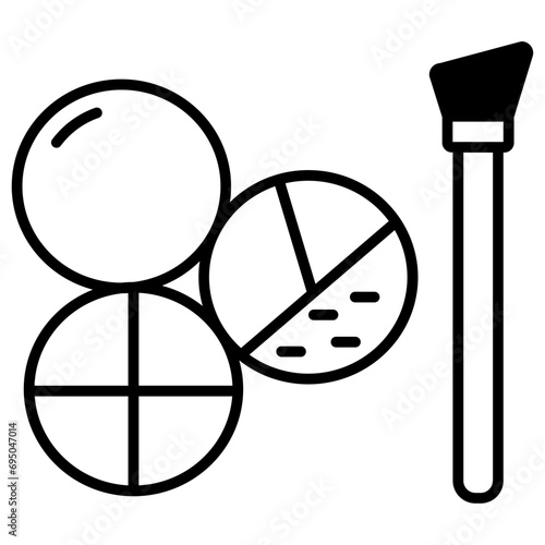Concealer Palette solid glyph icon illustration