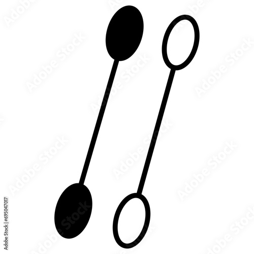 Cotton Buds solid glyph icon illustration