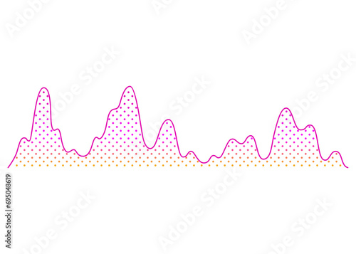 Color sound wave. Audio digital equalizer technology, musical pulse vector Illustration. Voice line waveform or volume level symbol. Curve radio wave