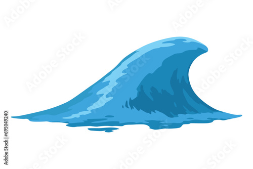 Animation water wave frame. Water splash for animation and visual effects. Sea or ocean wave with drops or splatters. Cartoon vector illustration