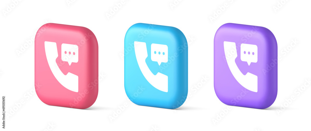Helpline assistance chat consulting telephone customer support button 3d realistic icon Helpline assistance chat consulting telephone customer support button 3d realistic icon