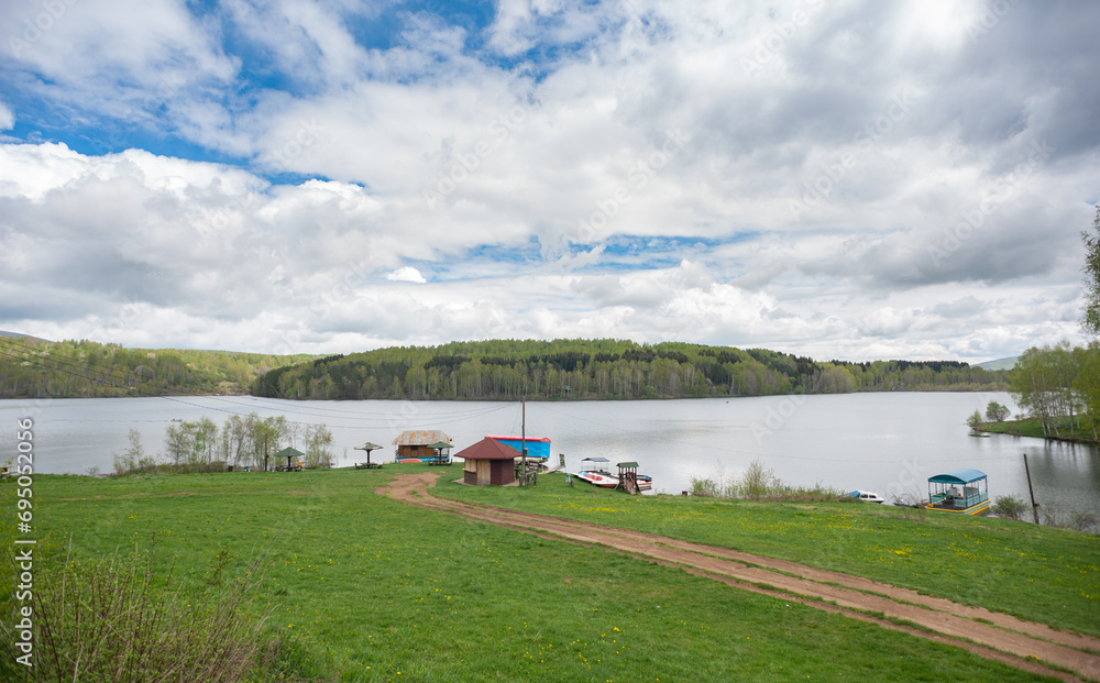 Fototapeta premium Vlasinsko lake (Vlasinsko jezero), Serbia, during the summer