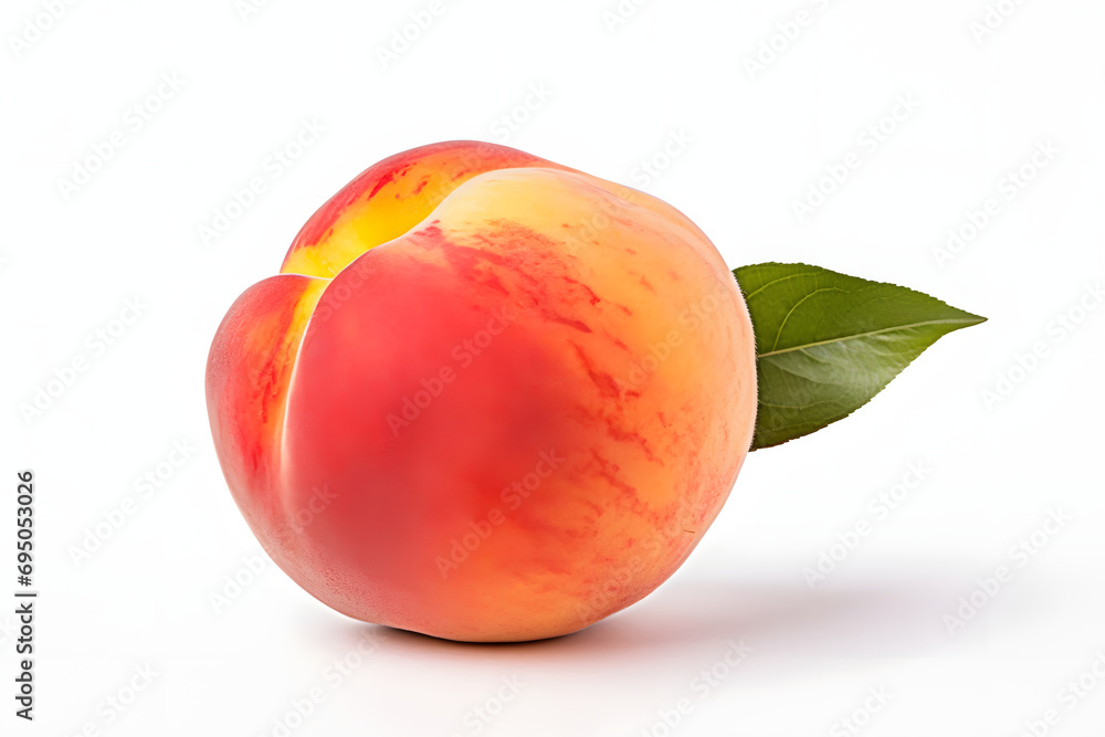 Fototapeta premium peach isolated on white.