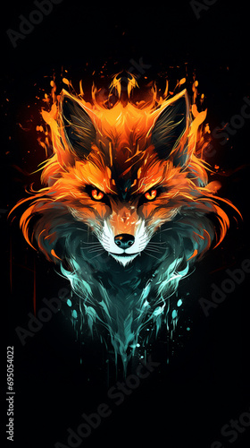 an orange polygonal fox head © alex