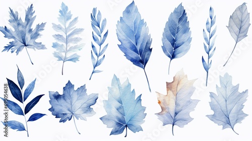 Watercolors touched the edges of the leaves beautiful image Ai generated art