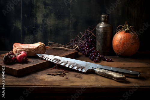 proffessional kitchen knife, kitchen knife photo