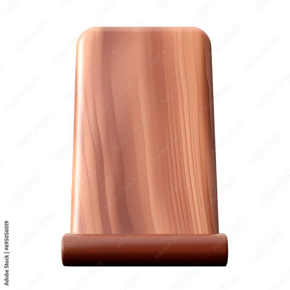 Wooden smartphone holder isolated on transparent background