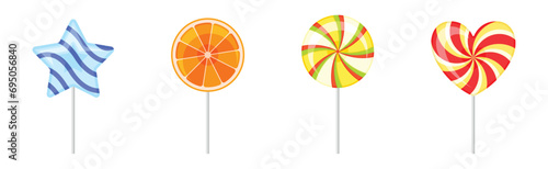 Different Lollipop and Candy of Various Taste and Flavor Vector Set