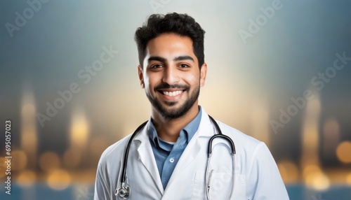 Doctor Man With Stethoscope In Hospital 