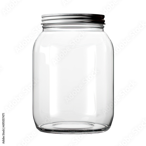 empty glass jar on transparent background