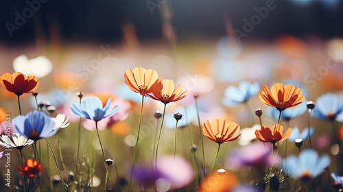 A summer affair  captivating blooming wildflowers in bokeh blurred defocused background