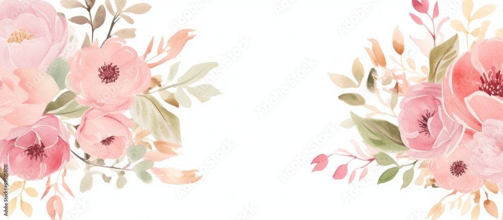 Floral wedding card with wedding floral background