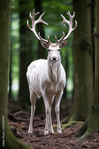 white deer in a forest