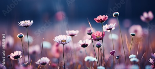A magical summer affair with vibrant blooming wildflowers in beautifully blurred and defocused bokeh © Ilja