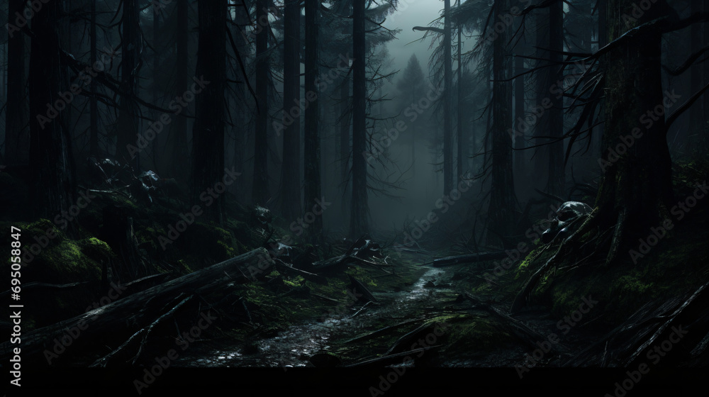 Abandoned Dense Dark Forest