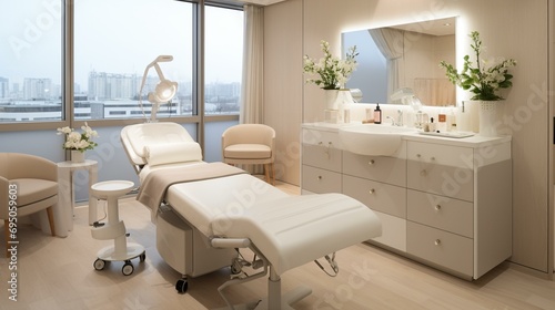A beauty clinic s consultation room with a focus on personalized treatment plans  aesthetic medicine 