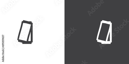 Ticket of Cinema movies vector icon. Movie elements. Simple Cinema movie signs. Isolated Cinema movie on black and white background.