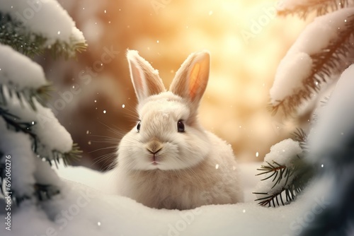 Winter Whispers: Bunny in the Snow