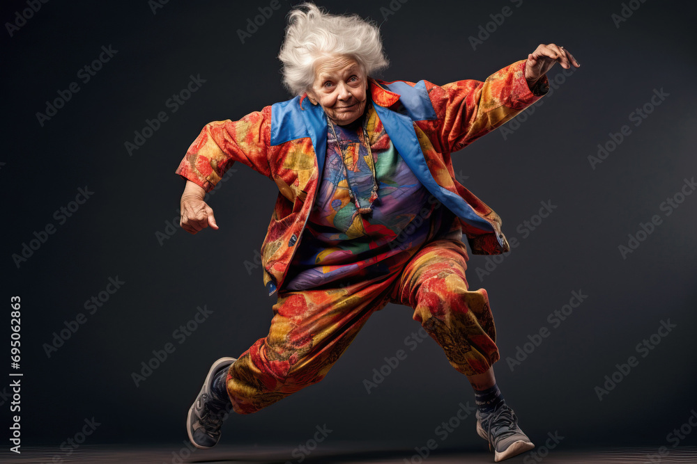 Old Woman Doing Aerobics