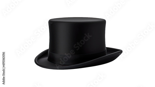 Cylinder black top hat isolated on transparent a white background