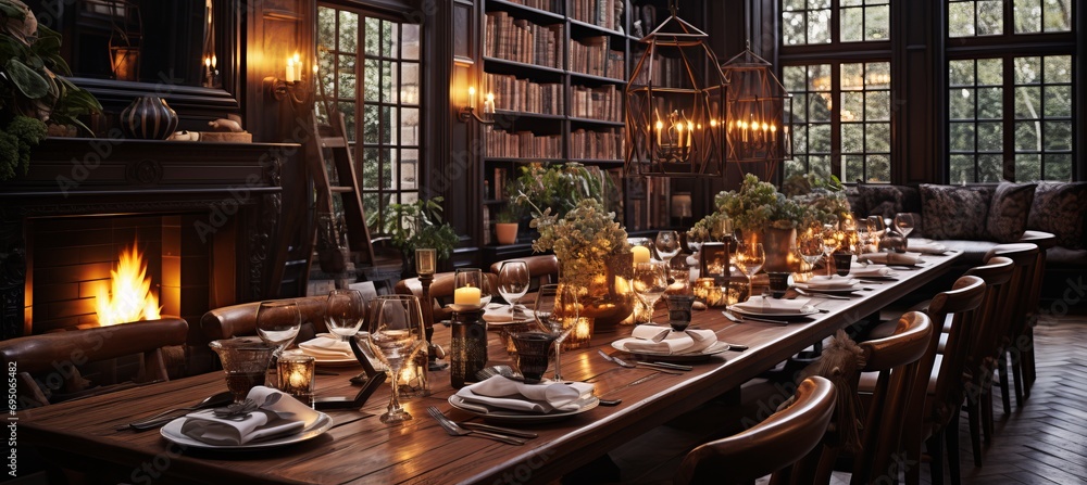 Medieval castle banquet opulent feast in candlelit hall, golden sunlight through stained glass Medieval castle banquet opulent feast in candlelit hall, golden sunlight through stained glass