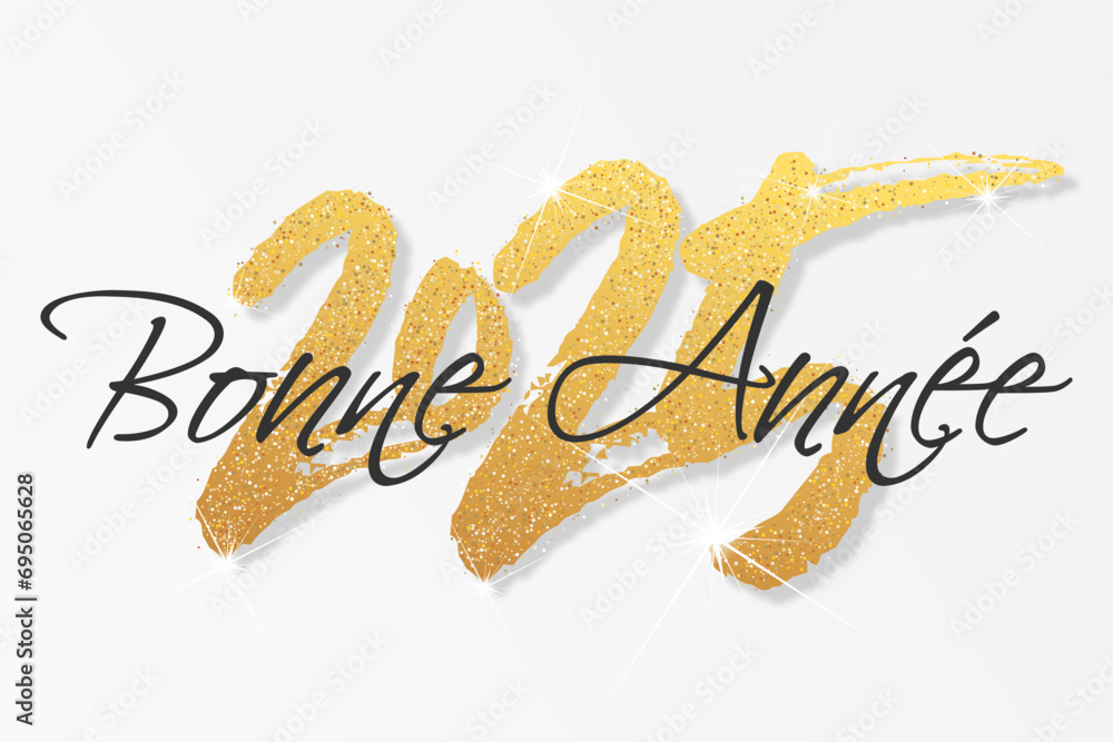 Bonne année meilleurs vœux 2025 vecteur pour affiche, bannière, salutation et célébration du