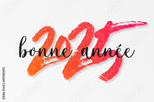 
Bonne année - meilleurs vœux 2025 - vecteur pour affiche, bannière, salutation et célébration du nouvel an 2025.