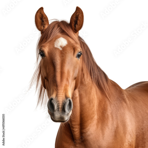 horse face shot isolated on transparent background cutout 