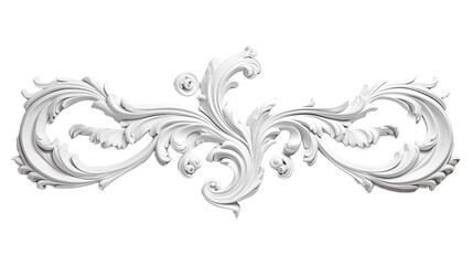 Luxury white wall design bas-relief with stucco mouldings rococo element