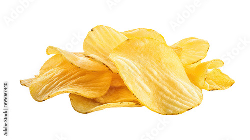 Potato chips isolated on white or transparent background  photo