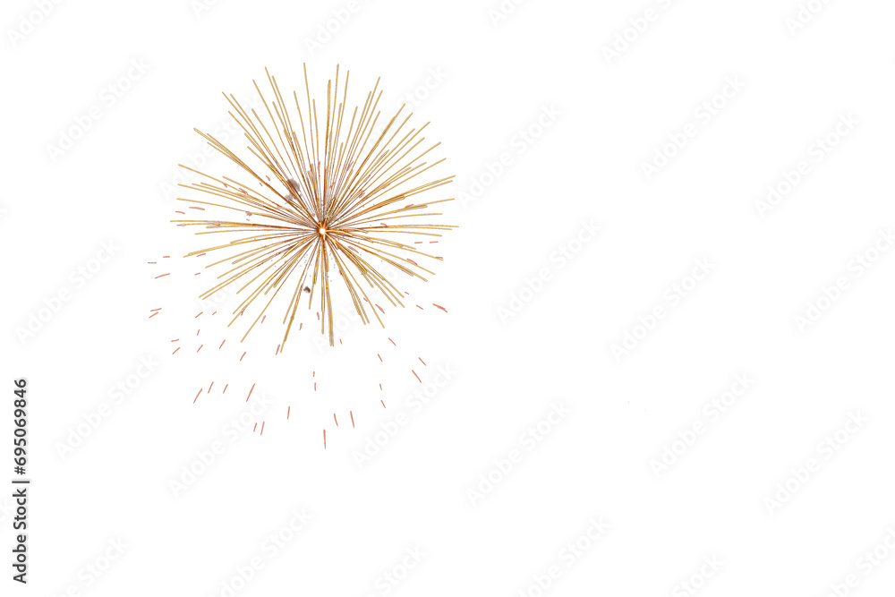 Obraz premium Isolated brilliant burst of colorful fireworks overlay