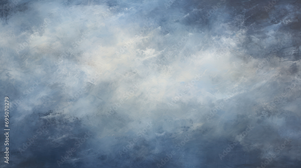 Obraz premium Smokey Canvas, Abstract Tones in Dark Blue and White