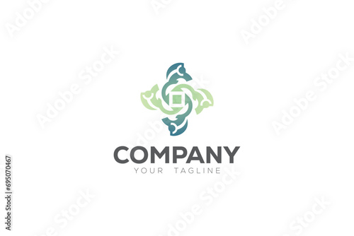 Creative logo design depicting a blue colored air conditioning fan or HVAC. 