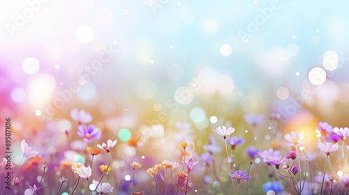 spring bokeh background with flowers