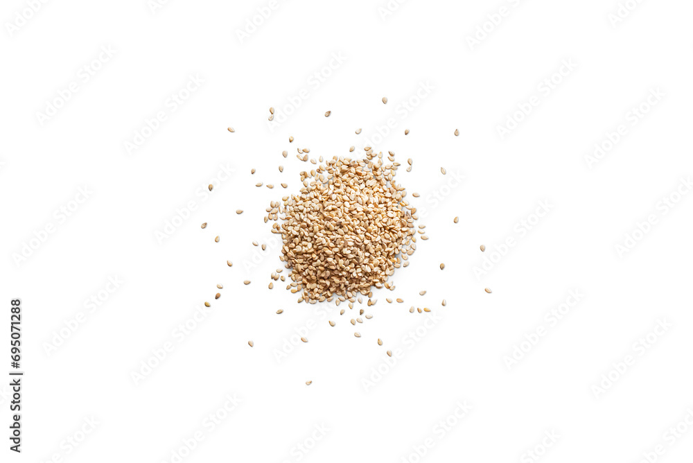 Closeup organic whole raw sesame seeds isolated on a transparent background with shadows from above, top view, png Closeup organic whole raw sesame seeds isolated on a transparent background with shadows from above, top view, png