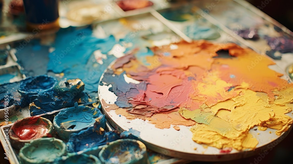 Artist's Palette Mixing Paint Colors Artist's Palette Mixing Paint Colors