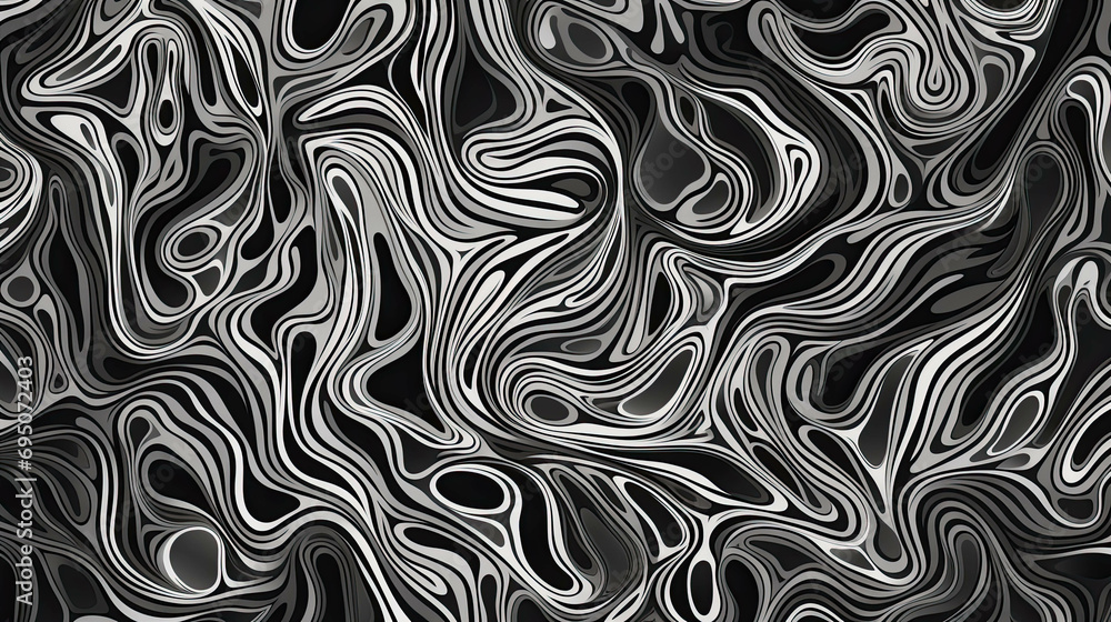 Fototapeta premium Abstract Neural Pattern Texture, White Organic Line Pattern, Hand-Drawn Style, Monochrome Sketch Texture
