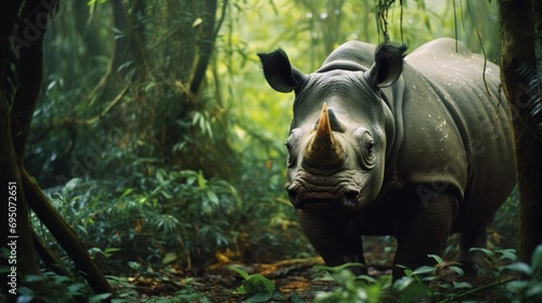 Javan Rhino in its Asian Habitat photo