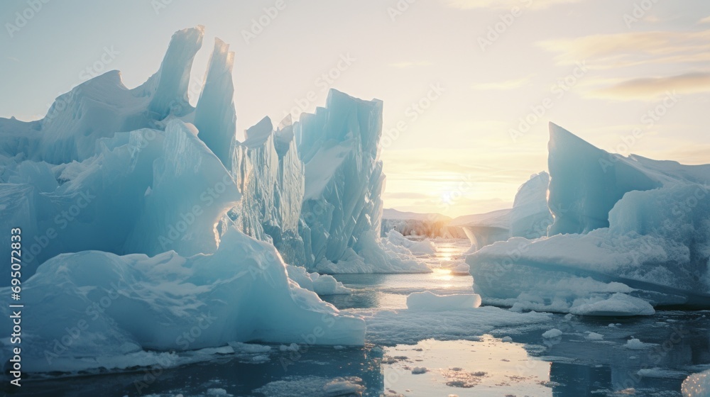 Majestic Iceberg in the Arctic Ocean - obrazy, fototapety, plakaty 